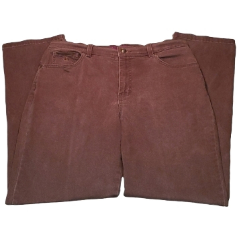 Brown Denim Straight Leg Jeans Size 12 Nice Comfortable Soft